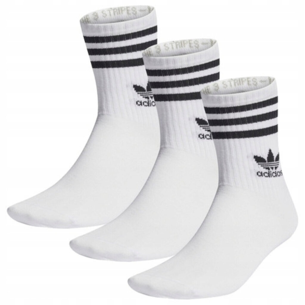 Crew sock 3str adidas originals ij0733 vīriešiem balta meestele valge IJ0733 цена и информация | Meeste sokid | kaup24.ee