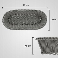 Хлебная Корзина, Хлеб, Стол, Столовые Приборы, Продолговатая Серая Корзина цена и информация | Столовые и кухонные приборы | kaup24.ee