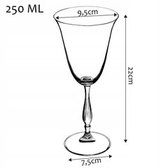 Бокалы для белого красного вина Набор из 6 бокалов, 250 мл цена и информация | Стаканы, фужеры, кувшины | kaup24.ee