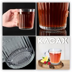 6x Klaasid tee Kohvijookide jaoks 250ml Klaas sangaga Komplekt hind ja info | Klaasid, tassid ja kannud | kaup24.ee