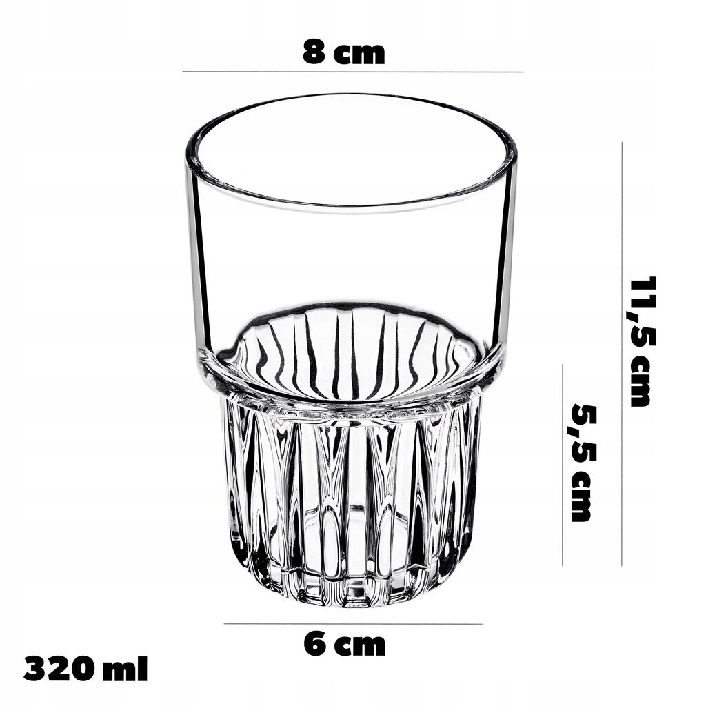 6x külma joogi klaasid 320 ml veejookide klaasikomplekt hind ja info | Klaasid, tassid ja kannud | kaup24.ee