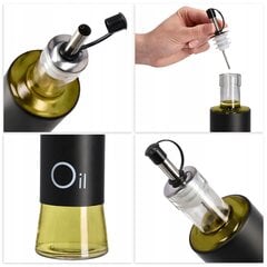 Oliiviõli äädika pudel 320 ml klaasist jaoturiga oliiviõli jaoks, must hind ja info | Köögitarbed | kaup24.ee