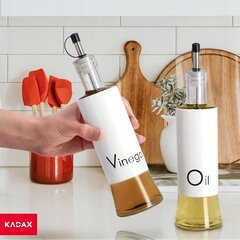 Oliiviõli äädika pudel dosaatoriga 320 ml klaas oliiviõli jaoks, valge hind ja info | Köögitarbed | kaup24.ee