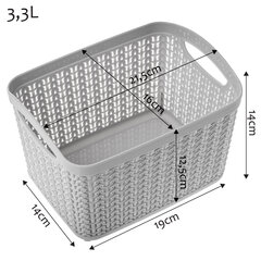 Korv konteiner Kast Plastist korv 3,3L hind ja info | Hoiukastid ja -korvid | kaup24.ee