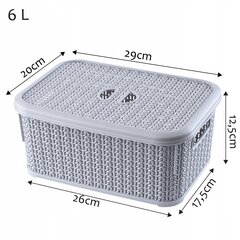 Hoiukast, hall, 6 l hind ja info | Hoiukastid ja -korvid | kaup24.ee