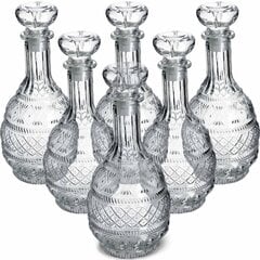 6x Whiskey Alcohol Decanter Crystal 1L klaaspudel korgiga hind ja info | Klaasid, tassid ja kannud | kaup24.ee