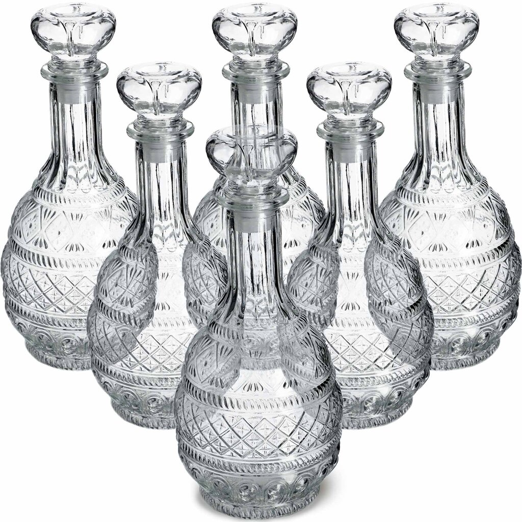 6x Whiskey Alcohol Decanter Crystal 1L klaaspudel korgiga hind ja info | Klaasid, tassid ja kannud | kaup24.ee