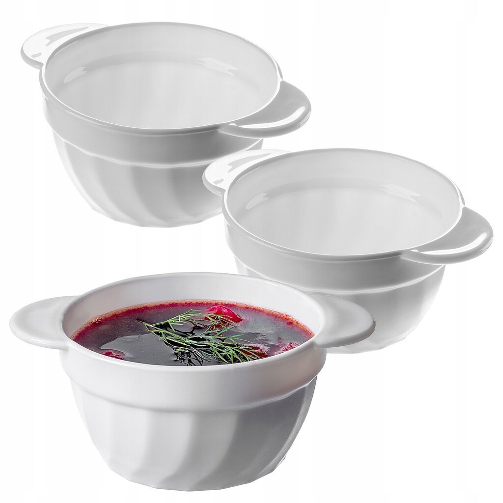 Bouillon Flapper 650ml White Bowl 3 tk hind ja info | Lauanõud ja kööginõud | kaup24.ee