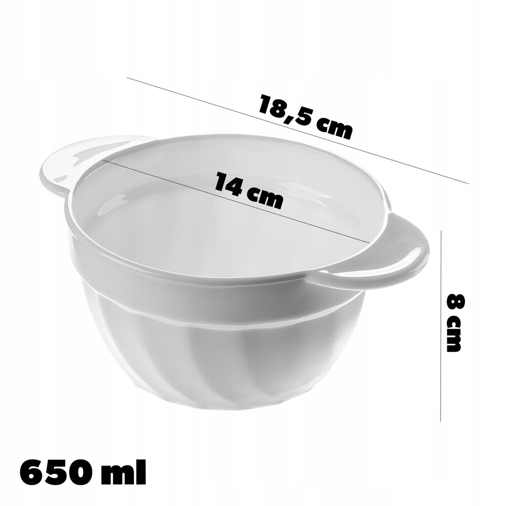 Bouillon Flapper 650ml White Bowl 3 tk цена и информация | Lauanõud ja kööginõud | kaup24.ee