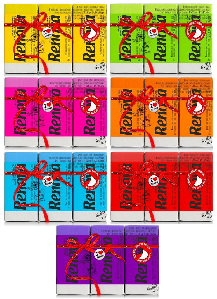 DEMO komplekt 7 värvi Renova 6x9 pühkmeid hind ja info | WC-paber, majapidamispaber | kaup24.ee