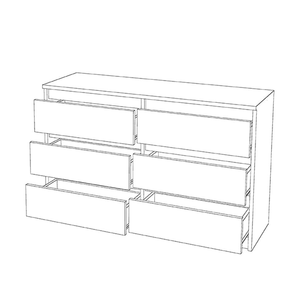 Kummut Stiv Meble 6 sahtliga, hall/valge цена и информация | Kummutid | kaup24.ee