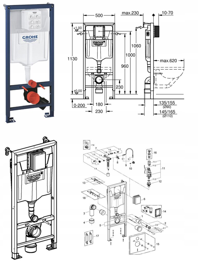 Grohe WC-pott komplekt Tixi hind ja info | WС-potid | kaup24.ee