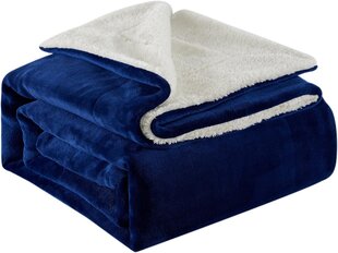 Одеяло Lifewit Sherpa Fleece Blanket Bedspread, Navy Blue, 127x152 см, мягкое и теплое цена и информация | Одеяла | kaup24.ee