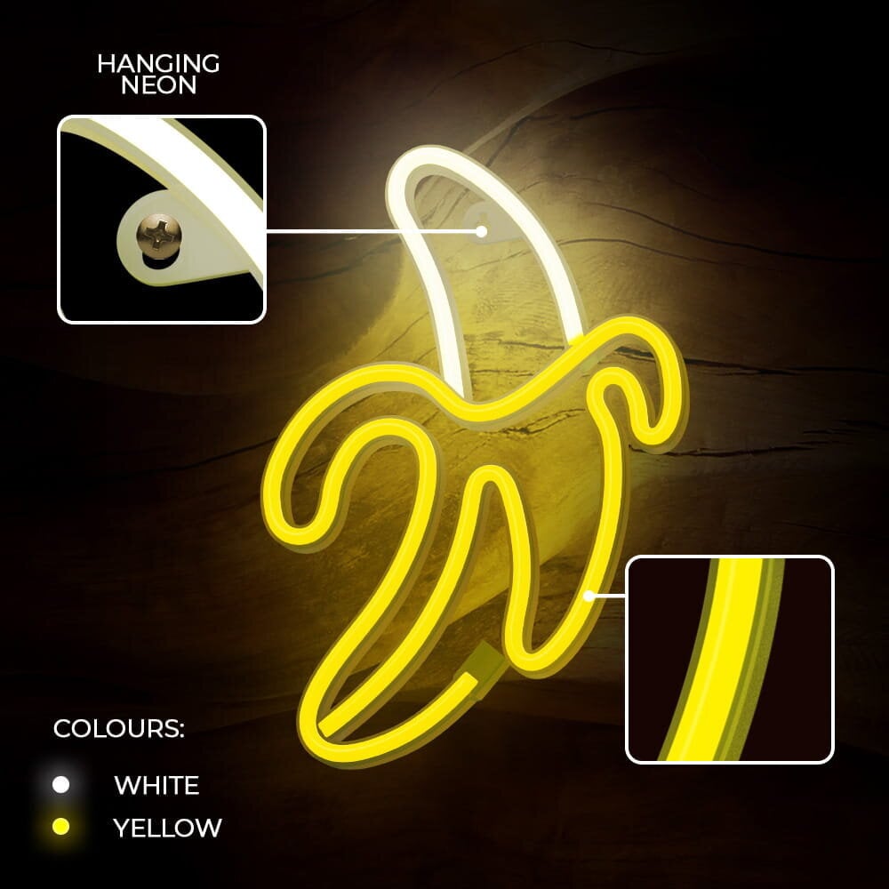 Neoon LED BANAN valge kollane nahkhiir + USB FLNE10 Forever Light hind ja info | LED ribad | kaup24.ee