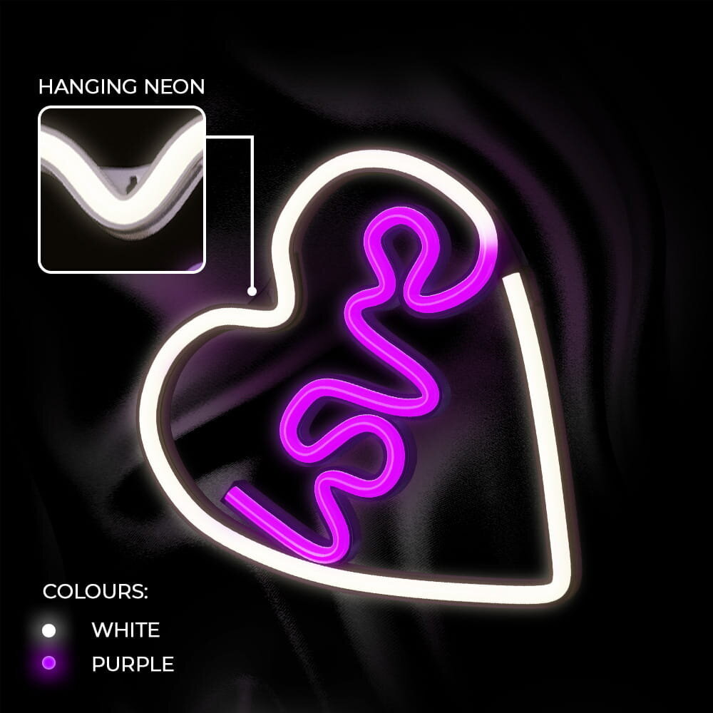 Neoon LED LOVE IN HEART lilla valge NNE02 Neolia цена и информация | LED ribad | kaup24.ee