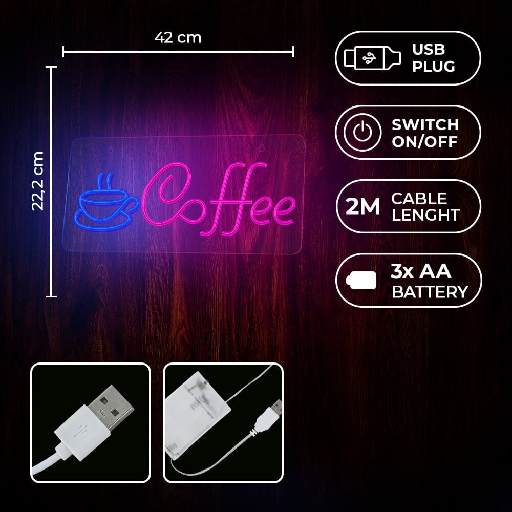 Neoon PLEXI LED COFFEE sinine roosa NNE11 Neolia цена и информация | LED ribad | kaup24.ee