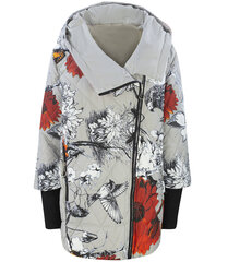 Asümmeetriline üleminekuperiood JACKET FLOWERS print 10656-50 hind ja info | Naiste joped ja parkad | kaup24.ee