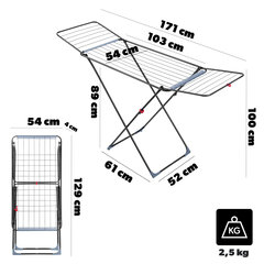 Pesukuivatusrest 171 x 54 x 100 cm hind ja info | Pesukuivatusrestid ja aksessuaarid | kaup24.ee