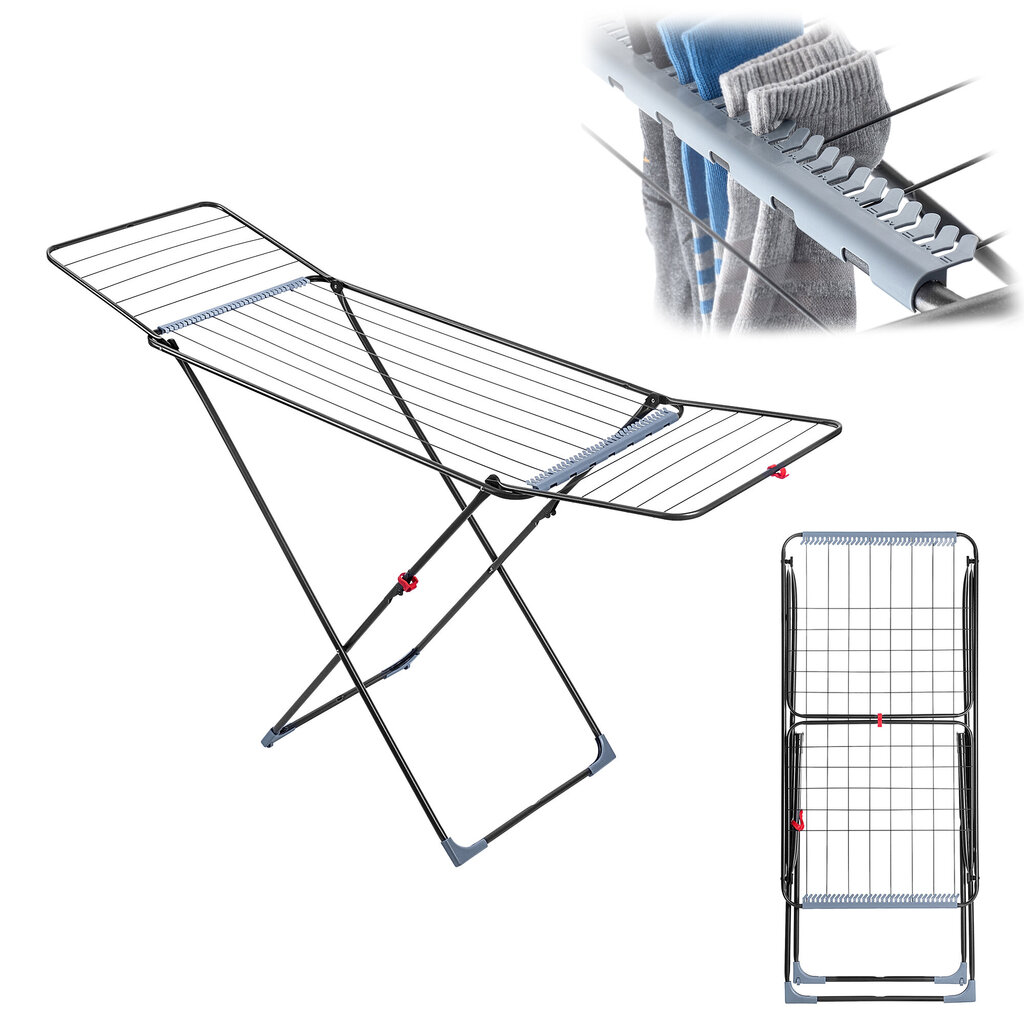 Pesukuivatusrest, Seisev, Stabiilne, 18 m, Riiete jaoks, Kokkupandav, Pesu jaoks, Suur цена и информация | Pesukuivatusrestid ja aksessuaarid | kaup24.ee