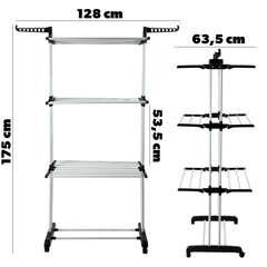 Seisev vertikaalne pesukuivati 175cm, metall, aed hind ja info | Pesukuivatusrestid ja aksessuaarid | kaup24.ee