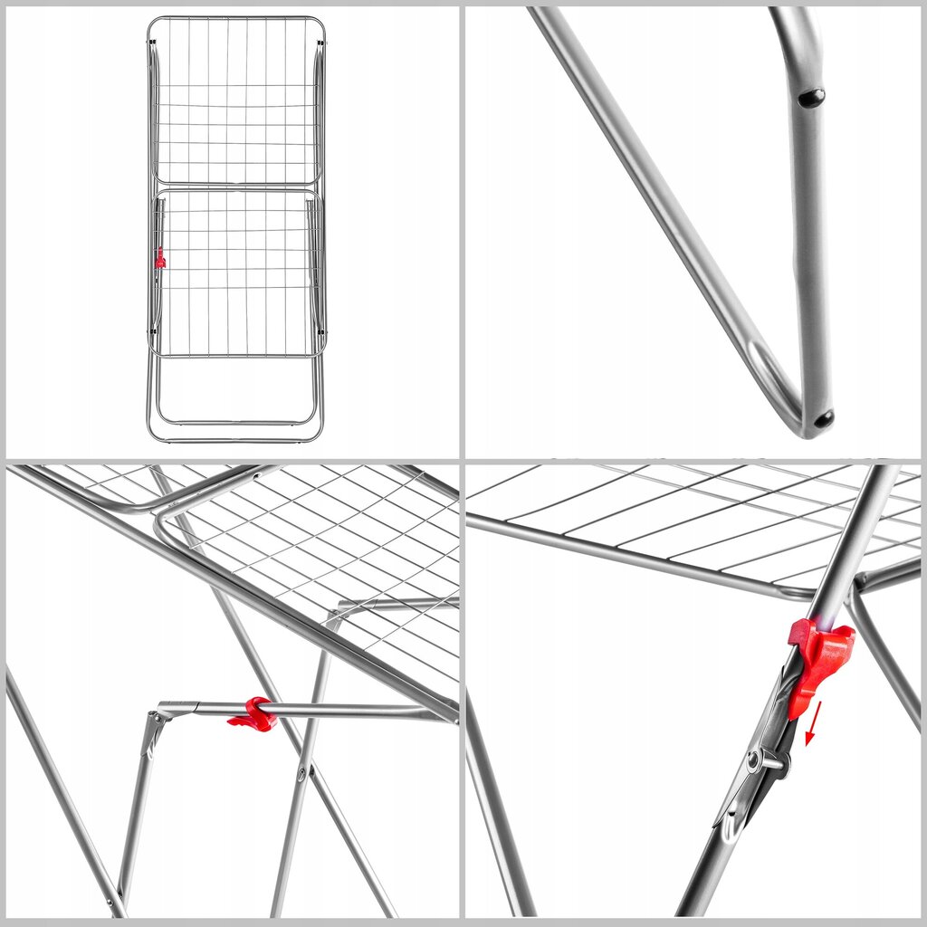 Pesukuivatusrest, Seisev, Stabiilne, 18 m, Riiete jaoks, Kokkupandav, Pesu jaoks, Suur hind ja info | Pesukuivatusrestid ja aksessuaarid | kaup24.ee