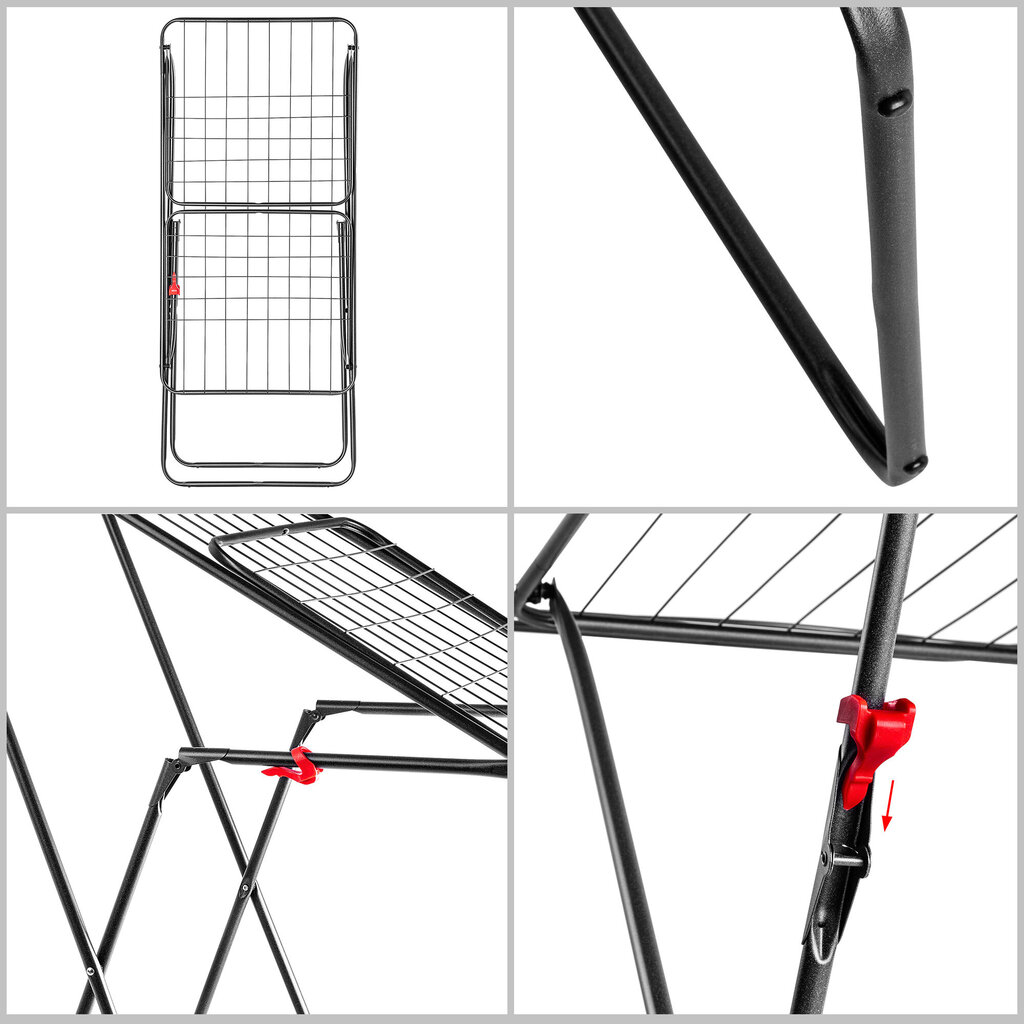 Kadax pesukuivati alus riietele kokkuklapitavad riided rõdu suur 18M hind ja info | Pesukuivatusrestid ja aksessuaarid | kaup24.ee