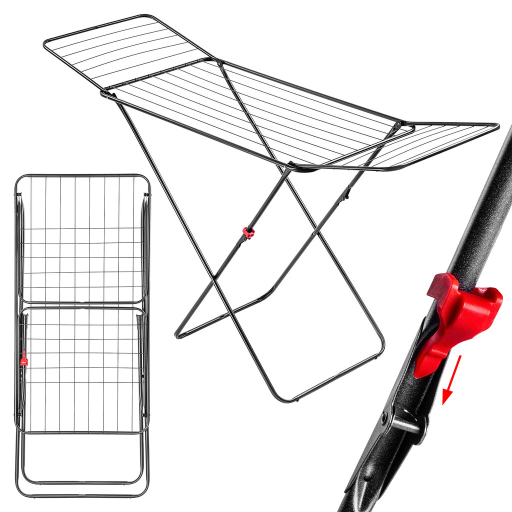 Kadax pesukuivati alus riietele kokkuklapitavad riided rõdu suur 18M hind ja info | Pesukuivatusrestid ja aksessuaarid | kaup24.ee