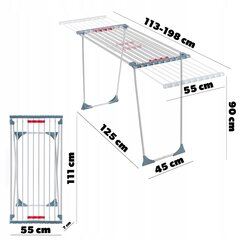 Телескопическая сушилка для белья на балконе, выдвижная, 20 м цена и информация | Cушилки для белья | kaup24.ee