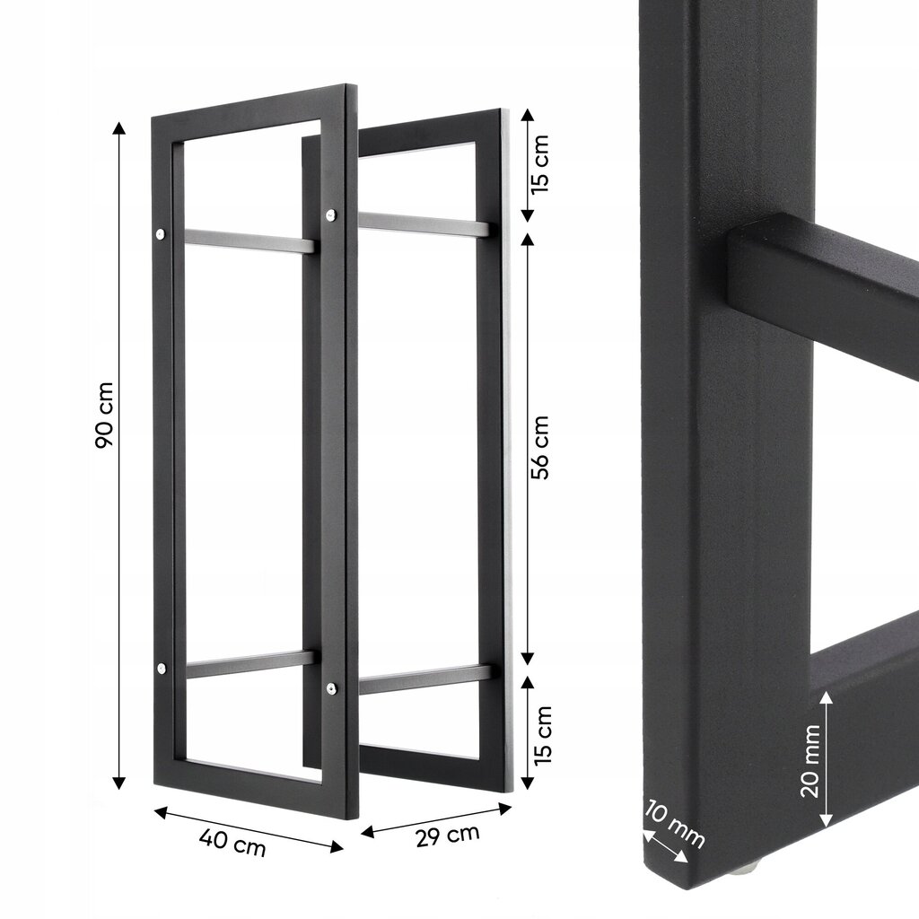 Küttepuud Küttepuude alus 90cm metallist kaminakorv hind ja info | Tarvikud kaminatele ja ahjudele | kaup24.ee