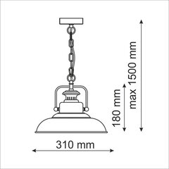 Rippvalgusti - Island must 305473 hind ja info | Rippvalgustid | kaup24.ee