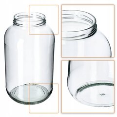8 стеклянных банок емкостью 4 л для огуречных настоек + крышки Fi100 цена и информация | Посуда и принадлежности для консервирования | kaup24.ee