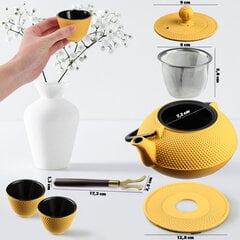 Herb Tea Infuser malmist teekann 850 ml kann + 2 kollast tassi hind ja info | Kohvikannud, teekannud | kaup24.ee