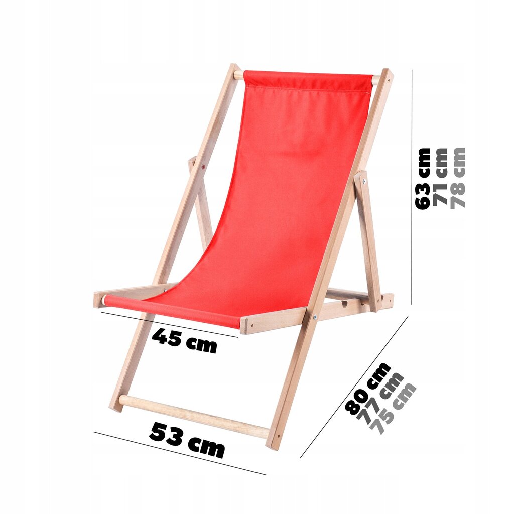 Puidust lamamistool, kokkupandav rannaaia tool цена и информация | Päevitustoolid | kaup24.ee