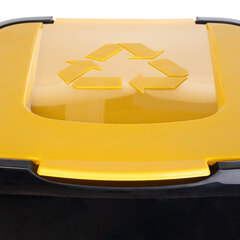 Корзина-ведро Контейнер для сортировки мусора 50л желтый пластик цена и информация | Мусорные баки | kaup24.ee