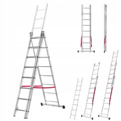 Alumiiniumist multifunktsionaalne redel 3x8 astmega 150kg hind ja info | Redelid | kaup24.ee