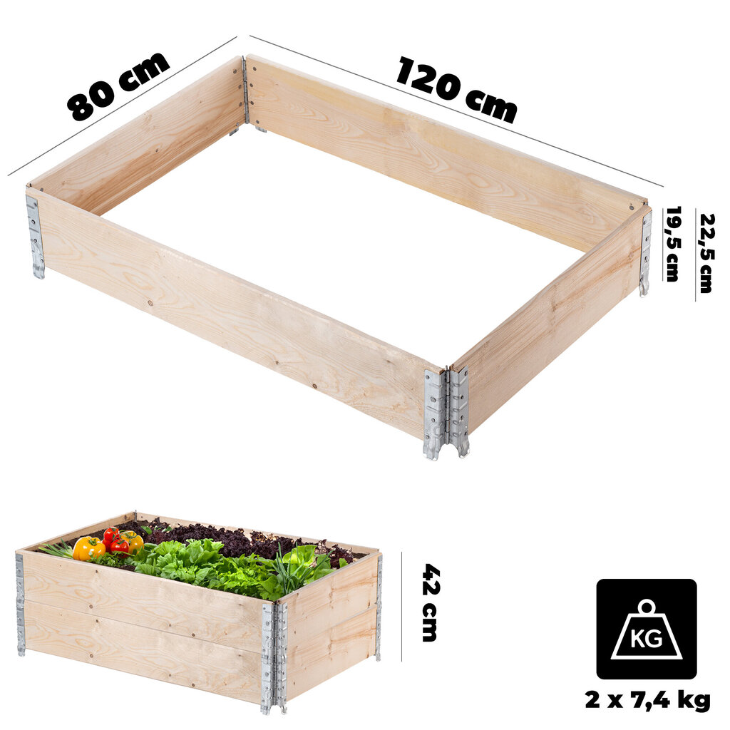 Puidust kaubaaluse pikendus 120x80cm konteiner kaubaaluse voodi pakett 2 tk hind ja info | Tööriistakastid, tööriistahoidjad | kaup24.ee