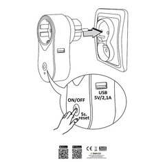 TUYA SMART Wi-Fi pistikupesa koos lülitiga ja USB 315953 hind ja info | Lülitid ja pistikupesad | kaup24.ee