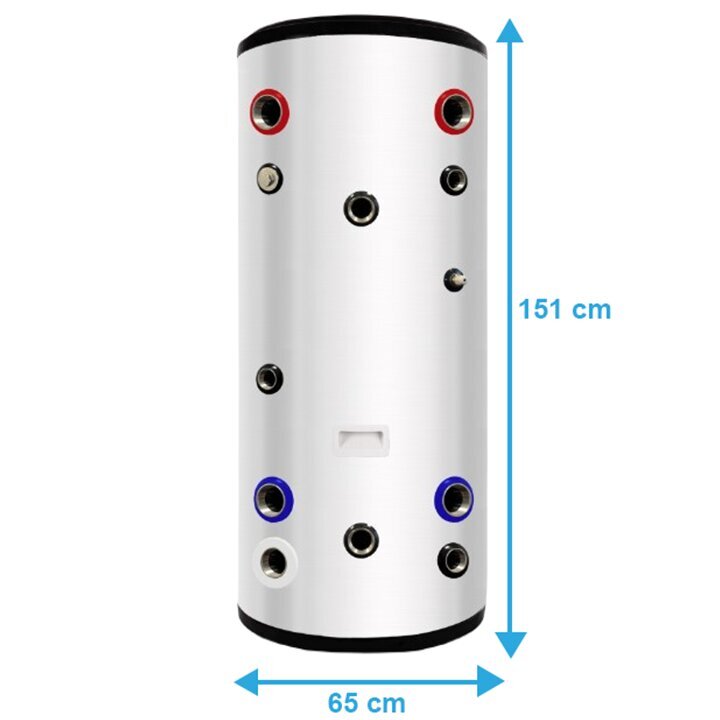 Roostevabast terasest 350l soojaveesilindri puhverpaak 4,2m^2 spiraaliga цена и информация | Boilerid | kaup24.ee