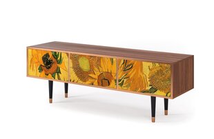 TV-kapp 2 sahtli ja 2 uksega L 170 cm, Sunflowers By Vincent Van Gogh Walnut цена и информация | Комоды | kaup24.ee