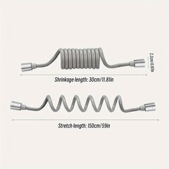 '1tk 1,5 m/59,06 tolli telefonijuhe teleskoop dušivoolik telefonijuhe WC pihustuspüstoli vooliku segisti pikendus Ühendustoru pikendus allikaveetoru SS' hind ja info | Vannitoa sisustuselemendid ja aksessuaarid | kaup24.ee