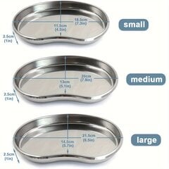 '1/3 tk roostevabast terasest kandik, meditsiiniline kumer plaat, tätoveeringu tööriistaalus, korduvkasutatav neerukonteiner tätoveeringu steriliseerimiseks, tätoveeringu tarvik' hind ja info | Vannitoa sisustuselemendid ja aksessuaarid | kaup24.ee