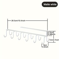 '1 полка для хранения кухонных чашек с 12 крючками' цена и информация | Аксессуары для ванной комнаты | kaup24.ee