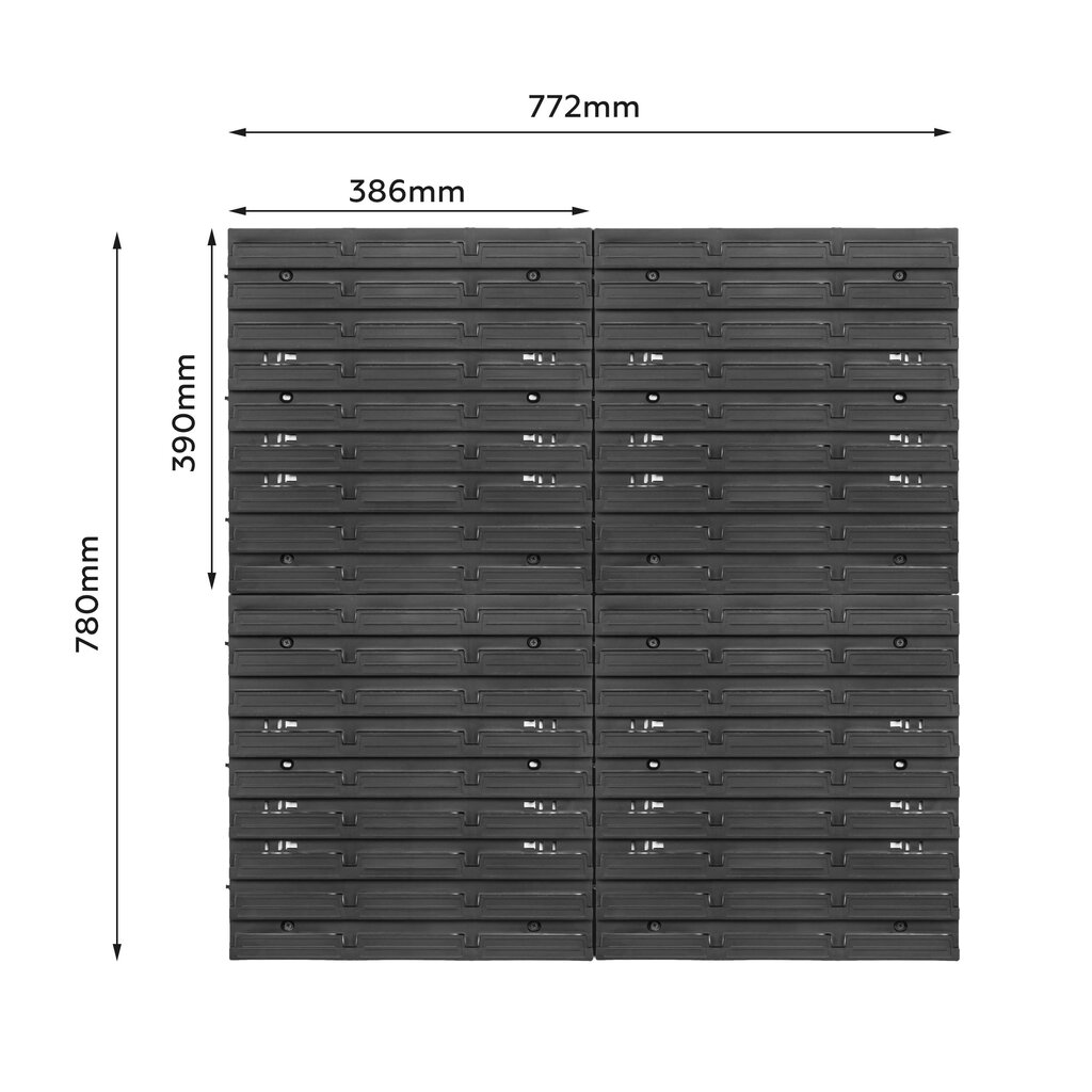 Töökoja laosüsteem riiulitega| 78 x 78 cm | 36 tk. Kast | цена и информация | Tööriistakastid, tööriistahoidjad | kaup24.ee