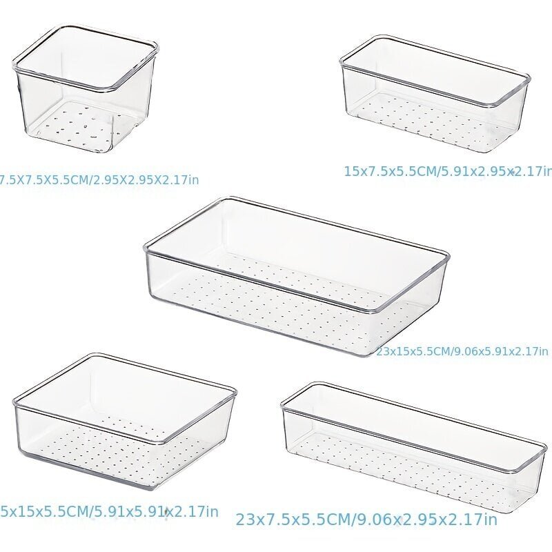 '4/6/7/8/9/10/13/16/21/25/27/28/37 tk. läbipaistva sahtliga hoiukarbi komplekt, plastikust meigi hoiukarp nahahooldusmeigi ja muude esemete jaoks, suure mahutavusega meigikorraldaja, multifunktsionaalne meigihoidja, meigikorraldaja' цена и информация | Vannitoa sisustuselemendid ja aksessuaarid | kaup24.ee