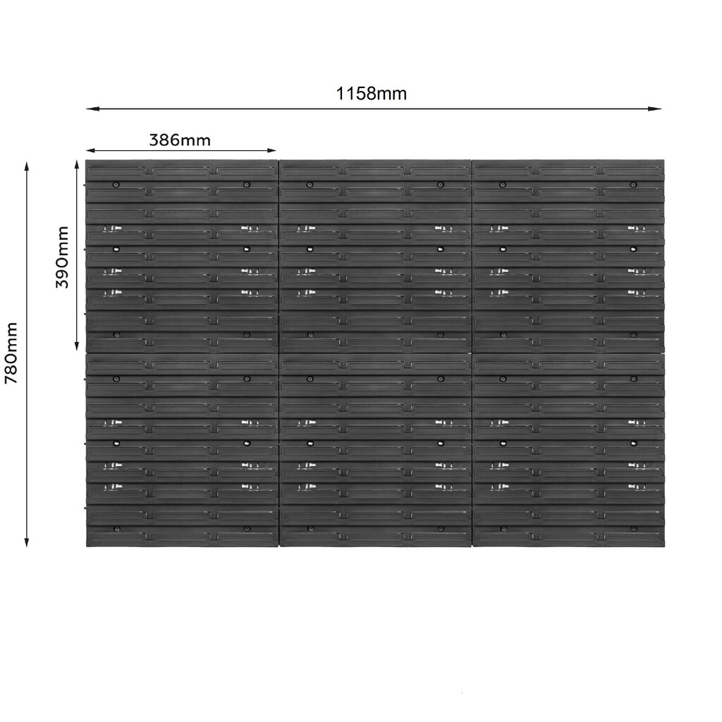 Töökoja laosüsteem riiulitega| 117 x 78 cm | 40 tk. Kast | цена и информация | Tööriistakastid, tööriistahoidjad | kaup24.ee