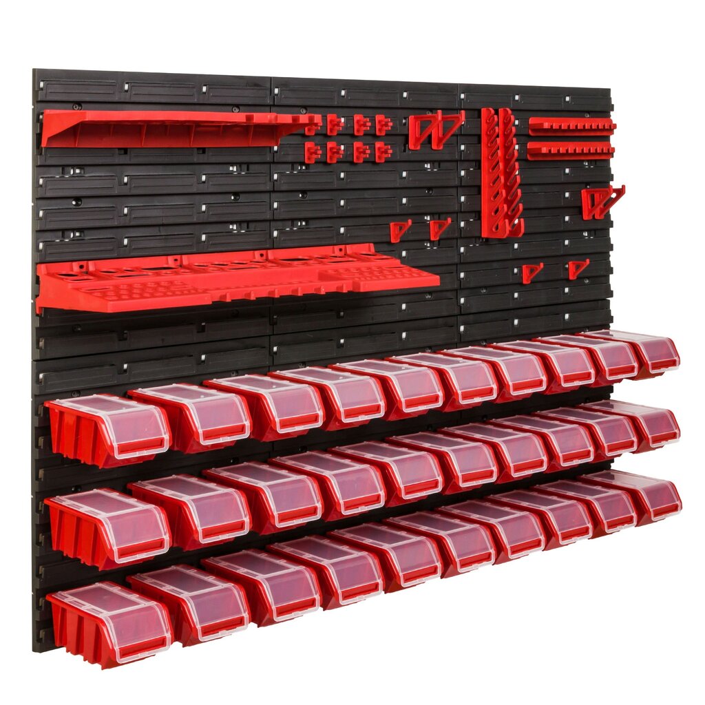 Töökoja laosüsteem riiulitega| 117 x 78 cm | 30 tk. Kast | hind ja info | Tööriistakastid, tööriistahoidjad | kaup24.ee