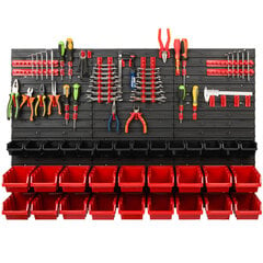 Система хранения для мастерской с полками | 117 x 78 cm | 32 шт. Коробка | стеллаж для хранения Полка для мастерской цена и информация | Ящики для инструментов, держатели | kaup24.ee