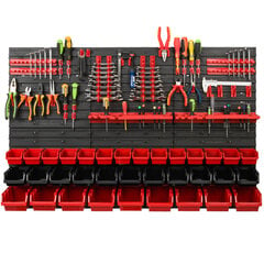 Система хранения для мастерской с полками | 117 x 78 cm | 34 шт. Коробка | стеллаж для хранения Полка для мастерской цена и информация | Ящики для инструментов, держатели | kaup24.ee