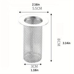 '1 ps roostevabast terasest põranda äravoolu südamikuga putukakindel juuksefilter võrgust põranda äravoolufiltri ummistumisvastane filter' hind ja info | Vannitoa sisustuselemendid ja aksessuaarid | kaup24.ee