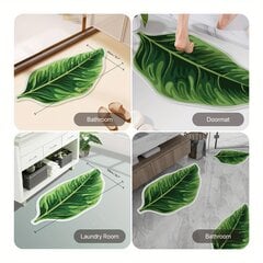 '1 tk Crystal Velvet Fabric Green Leaf libisemiskindel vaip, libisemiskindel vannimatt, tugevalt imav vannimatt, sobib ka magamistoa elutuppa, dekoratiivne põrandamatt, vannimatt, vannitoatarvikud' hind ja info | Vannitoa sisustuselemendid ja aksessuaarid | kaup24.ee